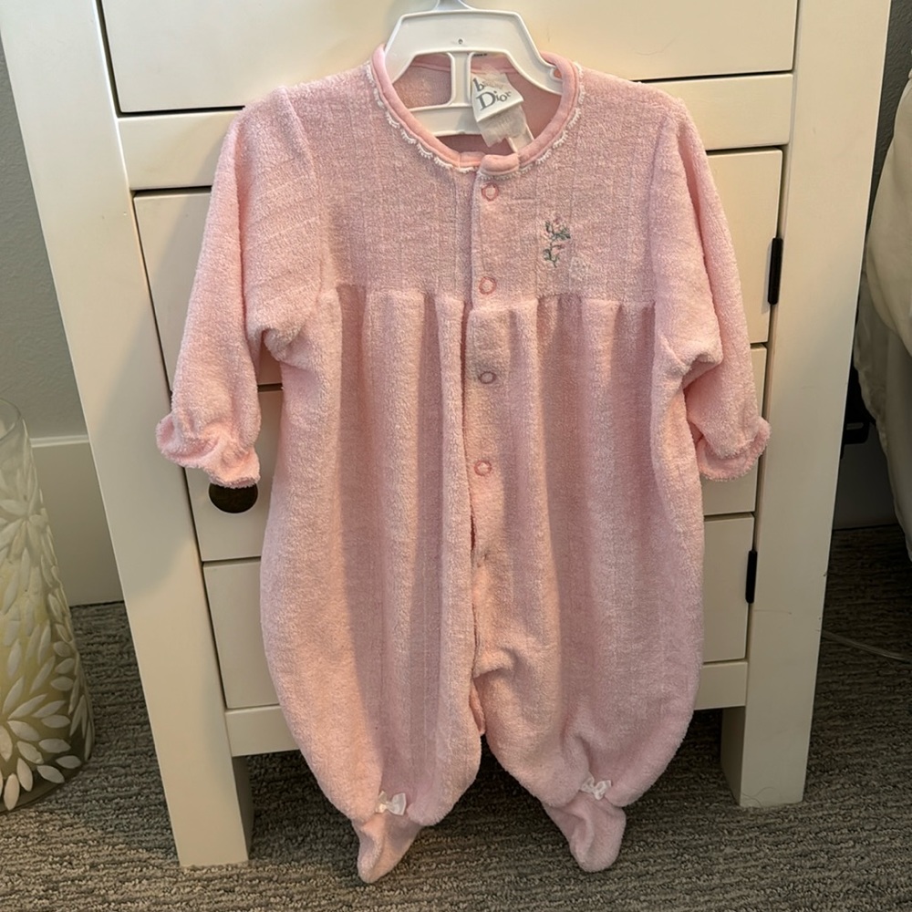 Baby Dior Pink One Piece Pajama Onesie